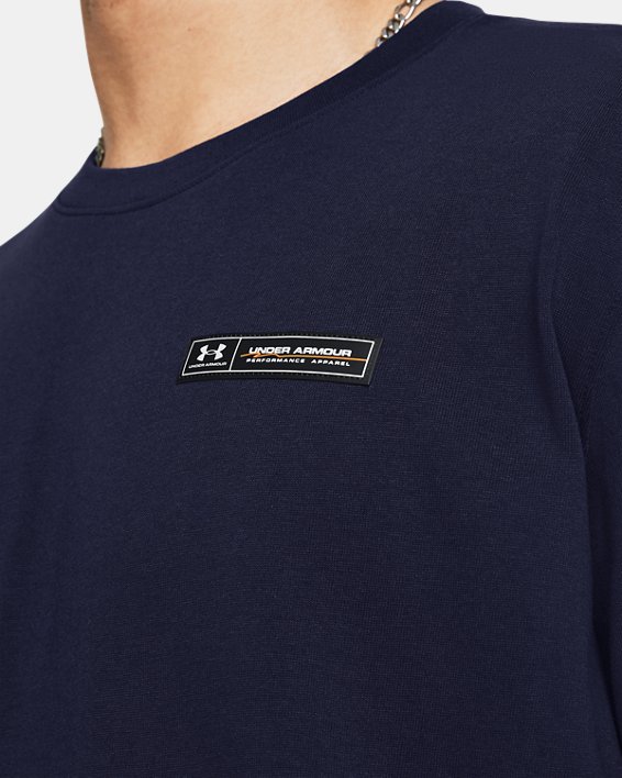 Herenshirt UA Heavyweight Armour Label met korte mouwen, Blue, pdpMainDesktop image number 2